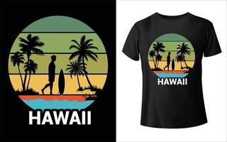 Hawaii T-Shirt Design Hawaii summer graphic t-shirt design, tropical print, vector illustration