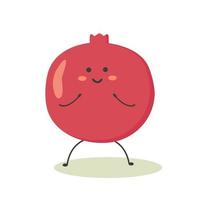 funny pomegranate fruit in the style of kawaii vector