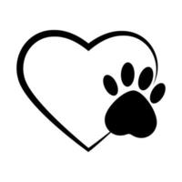 A trace of a pet. Paw prints. The puppy's leg is isolated on a white background. vector