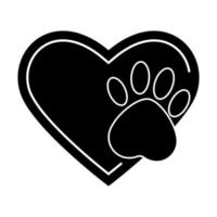 A trace of a pet. Paw prints. The puppy's leg is isolated on a white background. vector