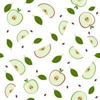 Fruit Pattern of apples, color vector illustration