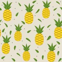 Fruit Pattern of pineapples, color vector illustration