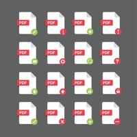 PDF files icon set , vector design element illustration