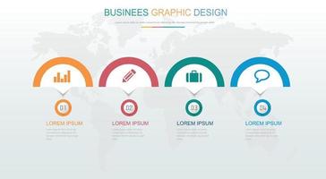 plantilla de infografía empresarial con icono, ilustración de diseño vectorial vector