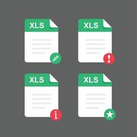 Flat design with XLS files icon set ,symbol set, vector design element illustration