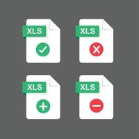 Flat design with XLS files icon set ,symbol set, vector design element illustration