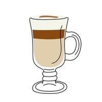 Hand drawn latte coffee. vector