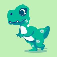 lindo dinosaurio verde. concepto de naturaleza animal aislado vector
