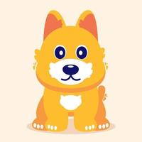 Cute cartoon greeting dog illustration. suitable for children vector