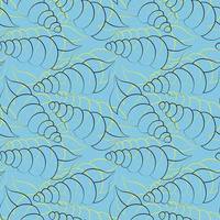 Seamless vector pattern with outline yellow seashells