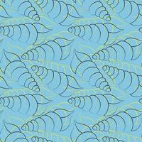 Seamless vector pattern with outline yellow seashells