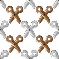 Seamless vector pattern with brown and gray scissors