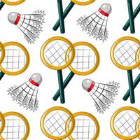 Seamless vector pattern with shuttlecock and racket