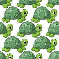 Seamless vector pattern with cute cartoon turtle