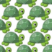 Seamless vector pattern with cute cartoon turtle