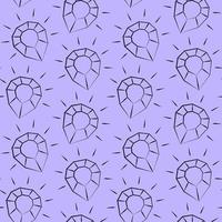 Seamless vector pattern with outline purple diamond