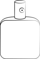 perfume de un solo elemento. dibujar ilustraciones en blanco y negro vector