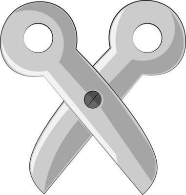 Single element Scissors. Draw illustration in color