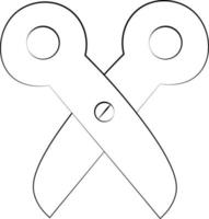 Single element Scissors. Draw illustration in black and white vector