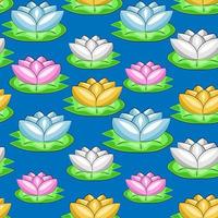 Seamless vector pattern with colors water lily