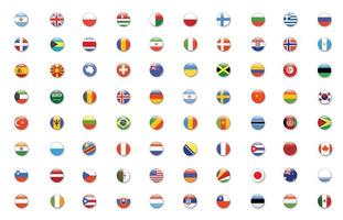International Flag set in Circle , vector Design Element illustration