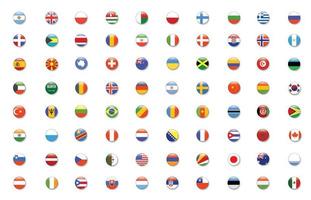 International Flag set in Circle , vector Design Element illustration