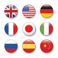 International Flag set in Circle , vector Design Element illustration