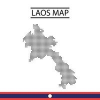 Laos Map dot vector design with illustration of country flag and type isolated editable ready to use