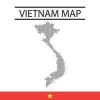 diseño de vector de punto de mapa de vietnam gratis con geografía de bandera de país editable