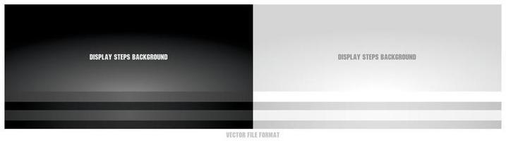 black and white simple wide steps display background 3d illustration vector for putting your object