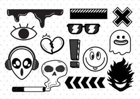 fun street style art graphic elements vector set