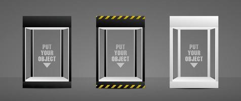 black and white cool product showcase display collection 3d illustration vector