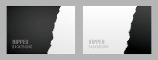 black and white ripped paper background vector