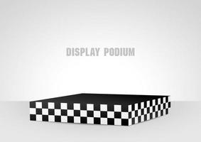 cool street style black and white checkered graphic pattern podium display 3d illustration vector