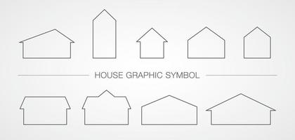 conjunto de vectores de elementos gráficos de símbolo de forma de casa simple