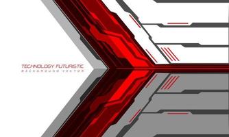abstrac rojo cyber flecha tecnología geométrica dirección en blanco diseño moderno futurista creativo vector de fondo