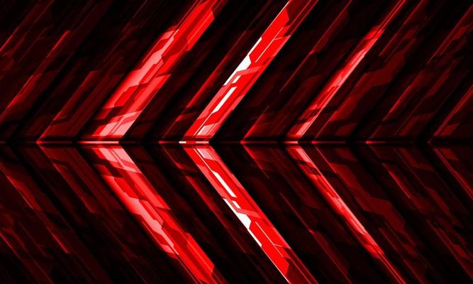 Abstract red cyber arrow geometric technology futuristic pattern direction on white design modern creative background vector