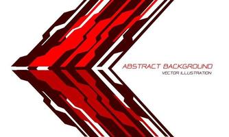 Abstract red circuit cyber arrow futuristic technology on white with blank space design modern creative background vector