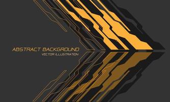 Abstract yellow circuit cyber arrow futuristic technology on grey with blank space design modern creative background vector