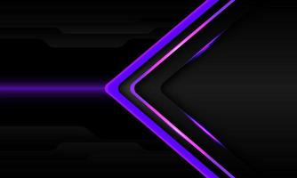 Abstract purple arrow direction on grey metallic technology geometric design modern futuristic background vector