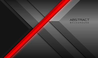 Abstract red line neon light slash on grey metal geometric  with blank space design modern futuristic technology background vector