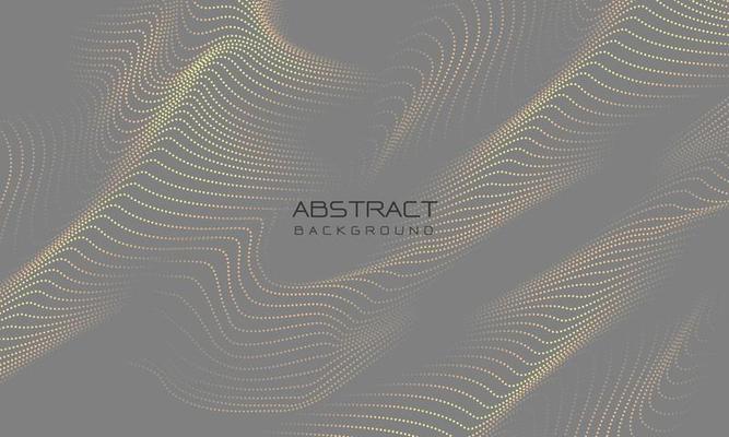 Abstract 3D gold dots wave curve motion light on black with blank space design modern futuristic technology background vector