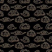 Chinese traditional oriental ornament background, clouds pattern seamless. vector