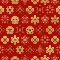 Chinese traditional oriental ornament background, flowers pattern seamless. vector