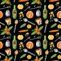 Bright seamless pattern for kitchen design, for the menu vector