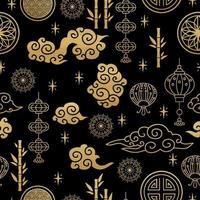 Chinese traditional oriental ornament background, clouds pattern seamless. vector