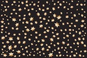 Golden stars pattern on black background vector