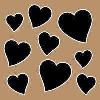 Hearts pattern on camel color background vector