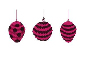 Pinata set in red and black polka dots and stripes vector