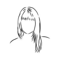 women's hairstyle vector sketch